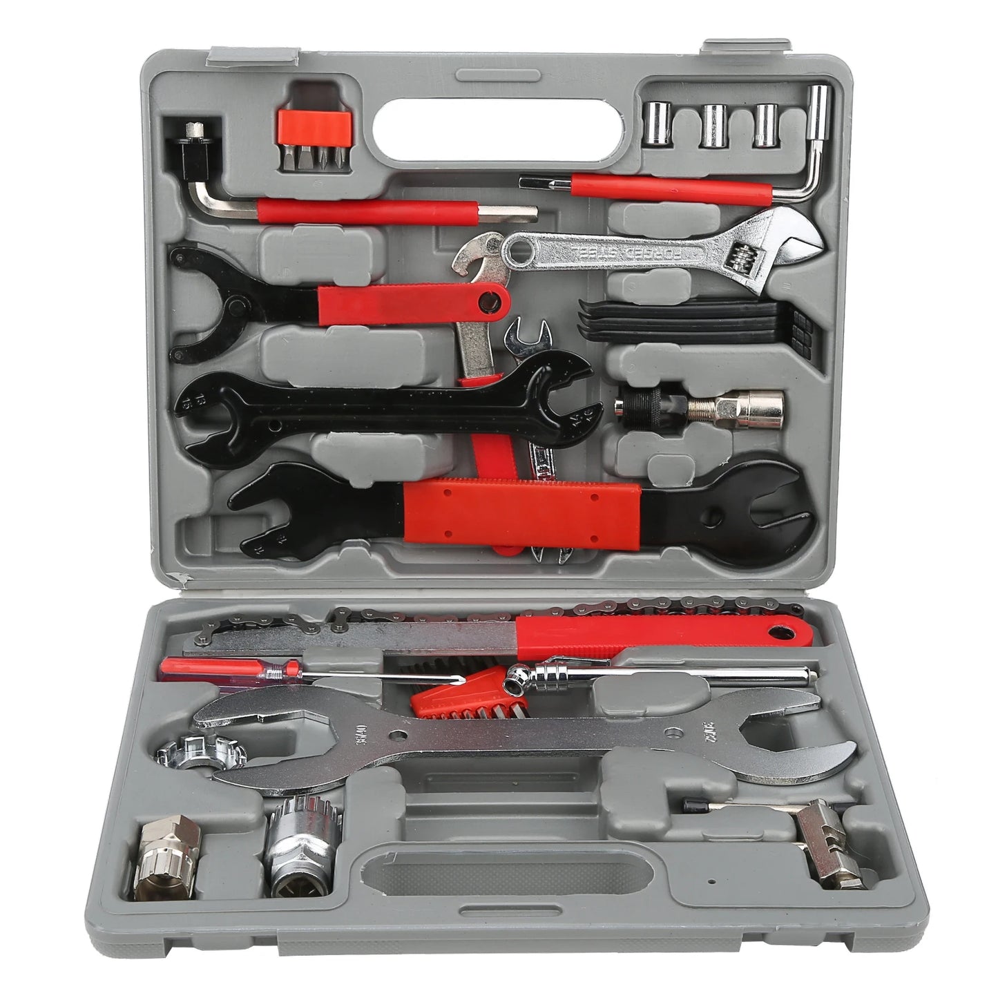 44-Piece Bicycle Repair & Maintenance Tool Kit with Tyre Pump