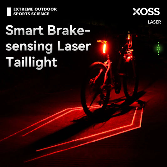 Bike Laser Taillight with Auto Brake Sensing — Waterproof LED Rear Light