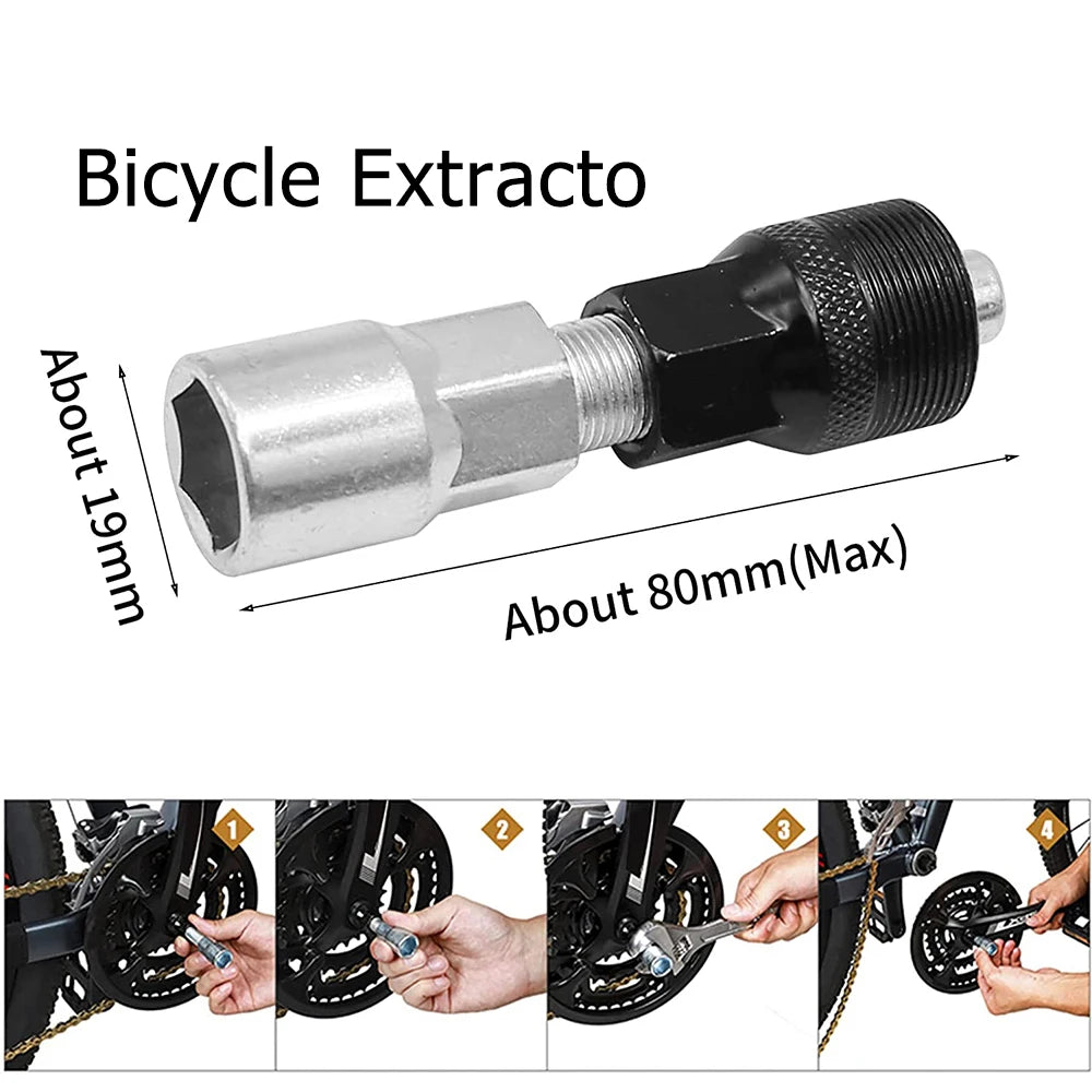 Bicycle Repair Tool Kit — Flywheel Remover, Chain Breaker & Crank Puller Set
