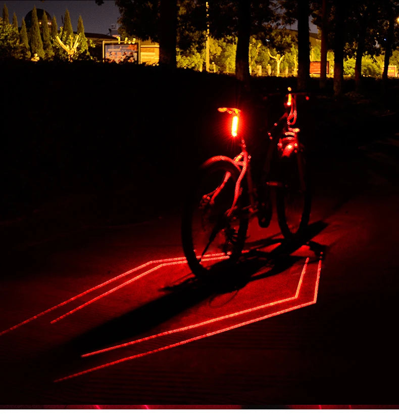Bike Laser Taillight with Auto Brake Sensing — Waterproof LED Rear Light