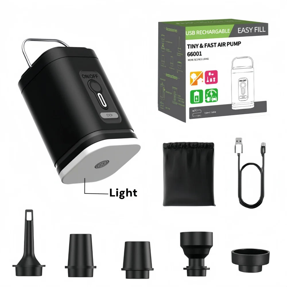 Mini Portable Wireless Air Pump — 1200mAh USB Rechargeable Inflator