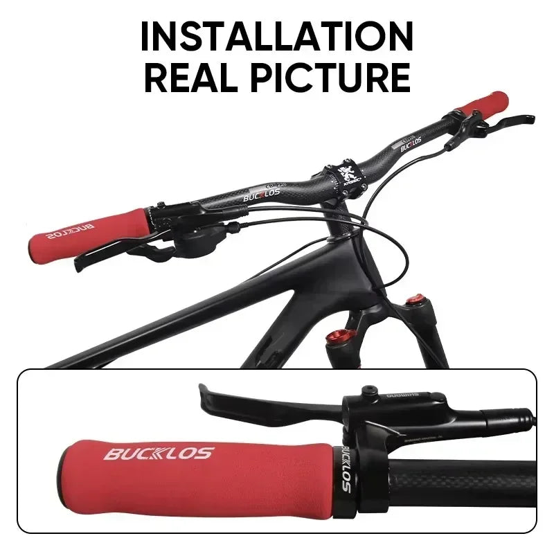 BUCKLOS Lock-On MTB Handlebar Grips — Anti-Slip Rubber