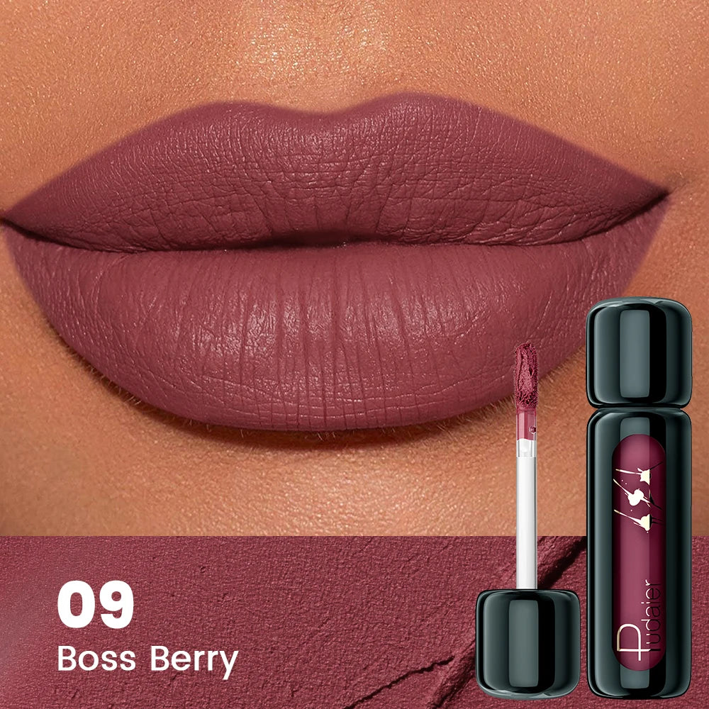 Matte Velvet Lip Gloss – Highly Saturated Long-Lasting Liquid Lip Mud, All Skin Tones