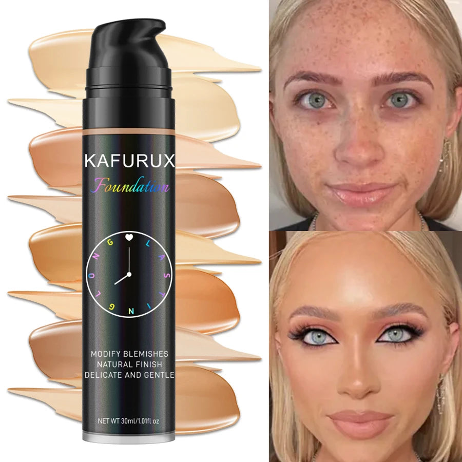 8-Shade Waterproof Liquid Foundation — Full Coverage