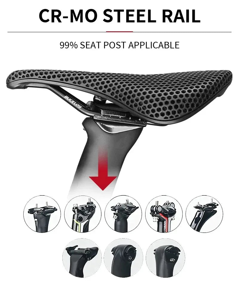 Bucklos Carbon 3D Printed Bicycle Saddle – 143mm/155mm Road & Mountain Bike