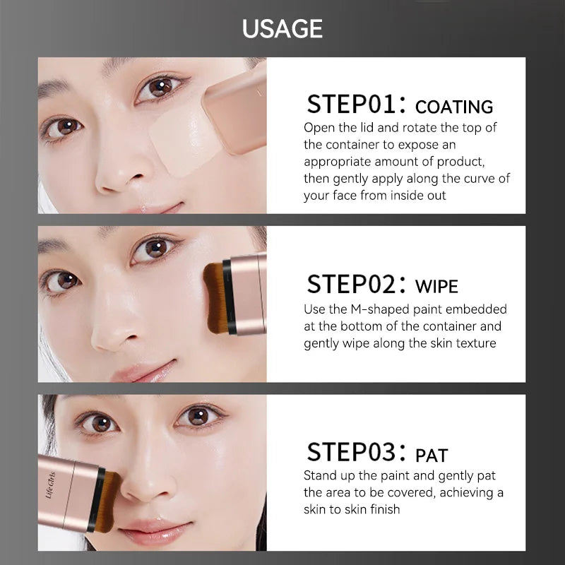 Hydrating Rotary Foundation Stick with Built-In Brush