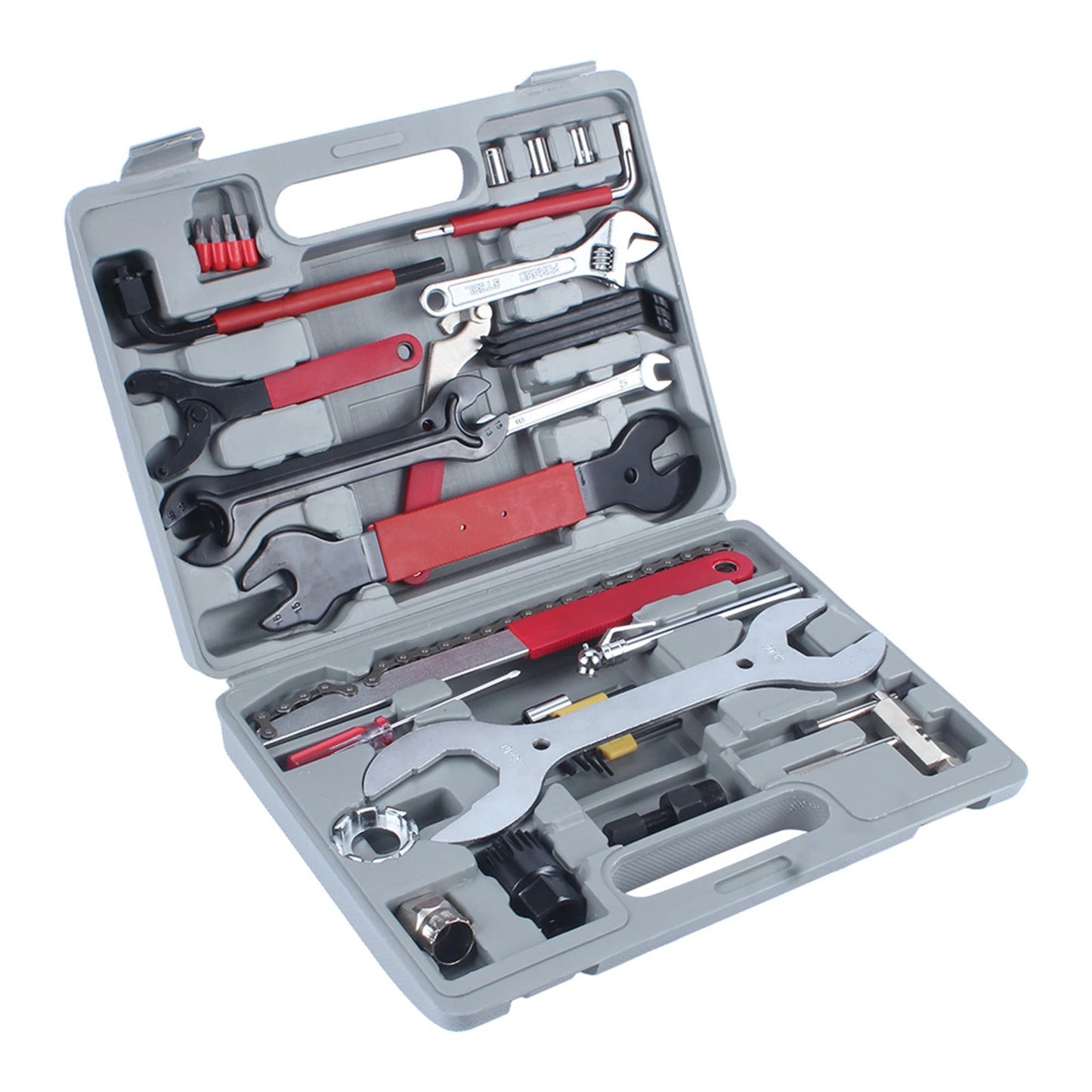 44-Piece Bicycle Repair & Maintenance Tool Kit with Tyre Pump