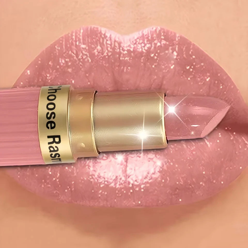 Pearlescent Pink Glitter Velvet Lipstick – Metallic Waterproof Shimmer Diamond Finish