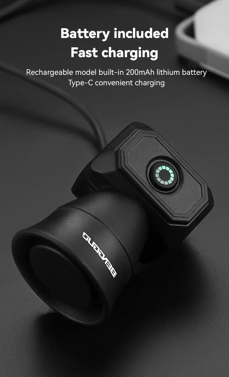 USB Rechargeable Waterproof Bike Bell & Horn