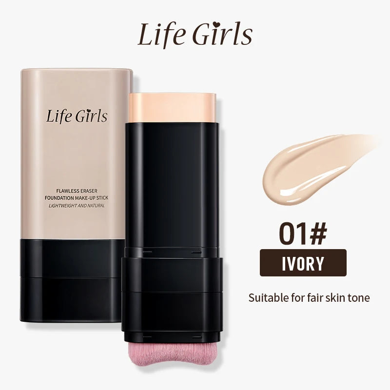 Hydrating Rotary Foundation Stick with Built-In Brush