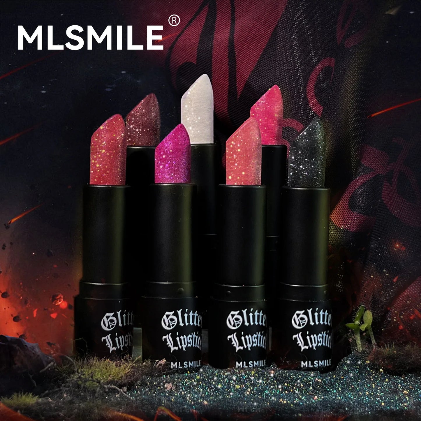 7-Colour Glitter Metallic Lipstick – Waterproof Long-Lasting Diamond Pearlescent Lip Colour