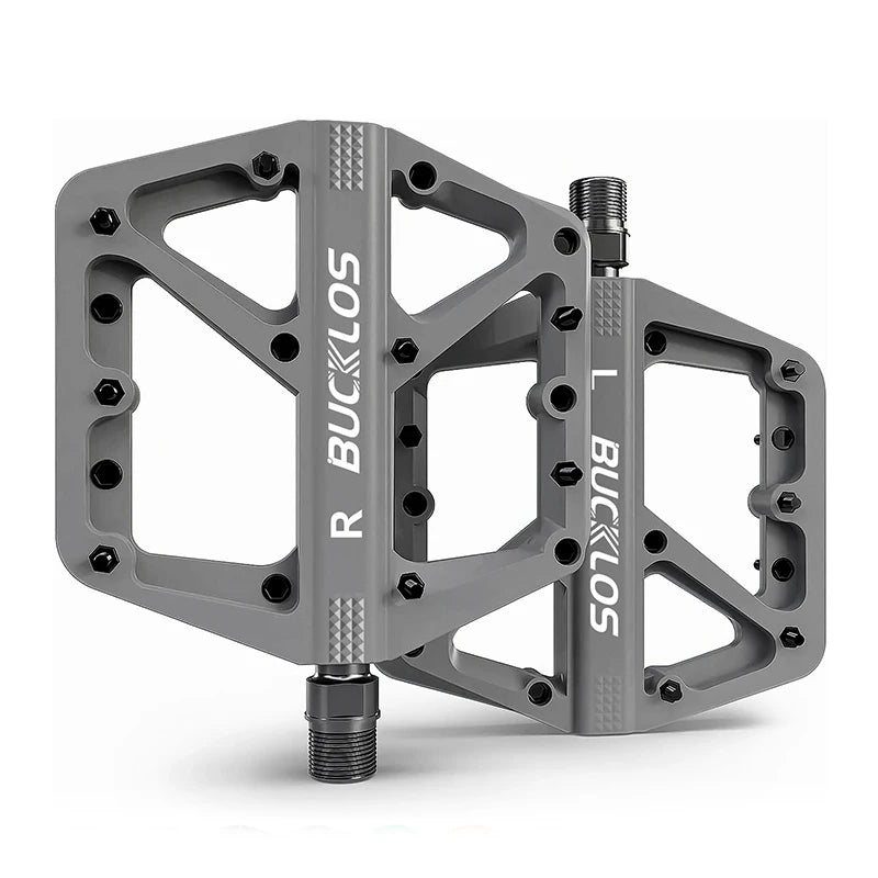 Bucklos MTB Flat Pedals – Sealed Bearing Lightweight Nylon 9/16" Road & Mountain Bike