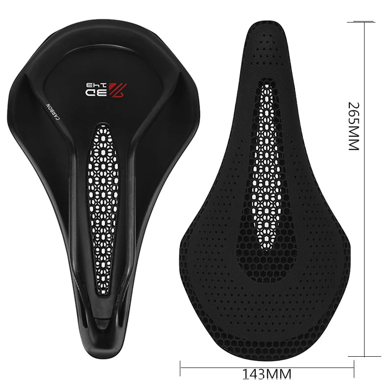 Bucklos 3D Carbon Ultralight Bike Saddle – 143mm Full Carbon Road & MTB Seat