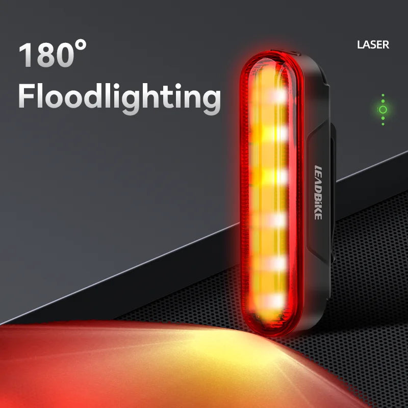 Bike Laser Taillight with Auto Brake Sensing — Waterproof LED Rear Light