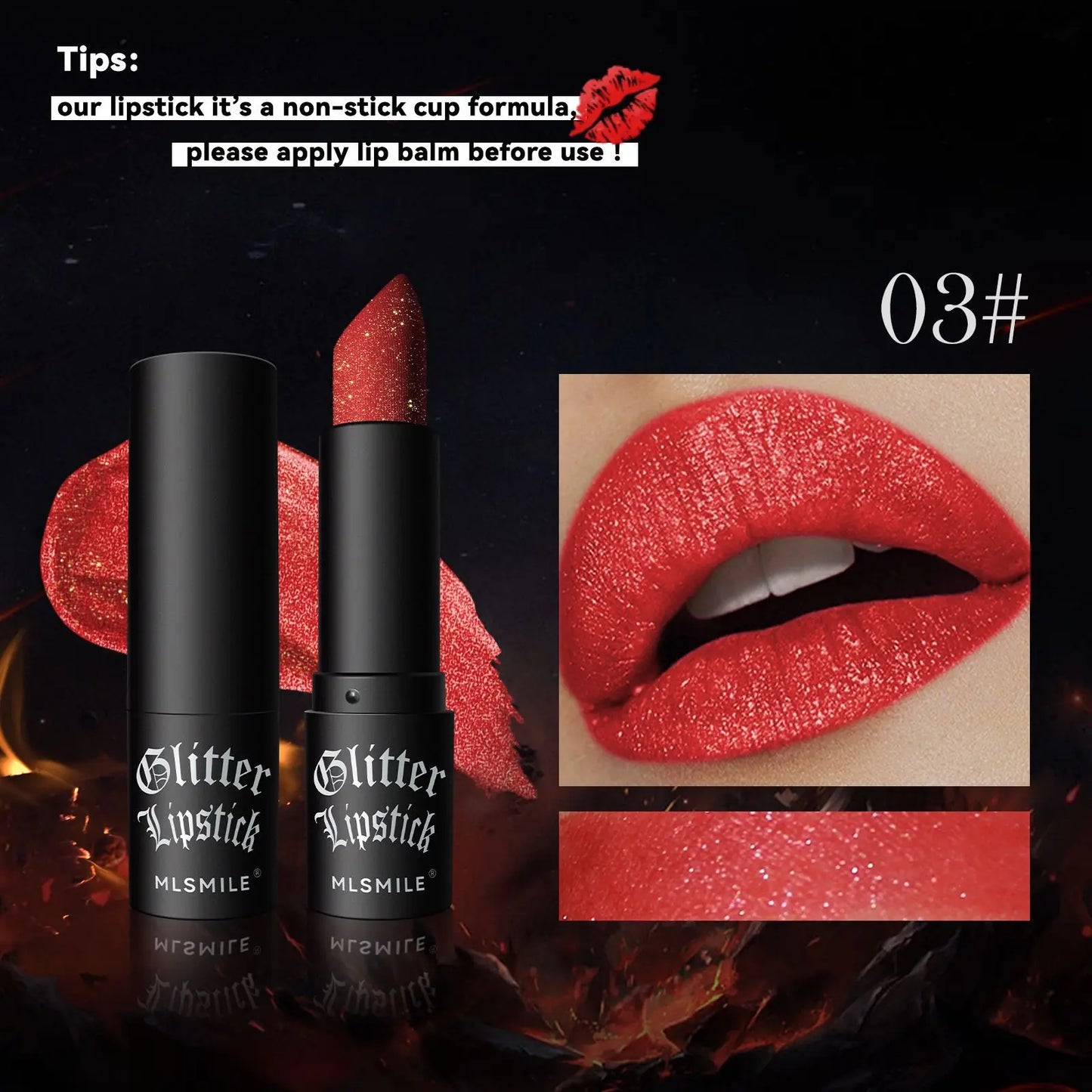 7-Colour Glitter Metallic Lipstick – Waterproof Long-Lasting Diamond Pearlescent Lip Colour