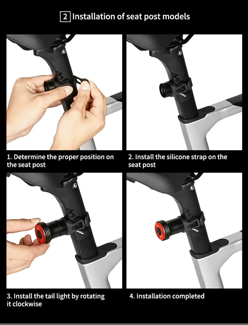 Smart Auto Brake Sensing Bike Tail Light — USB Rechargeable Waterproof LED