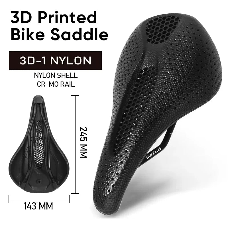 Bucklos Carbon 3D Printed Bicycle Saddle – 143mm/155mm Road & Mountain Bike