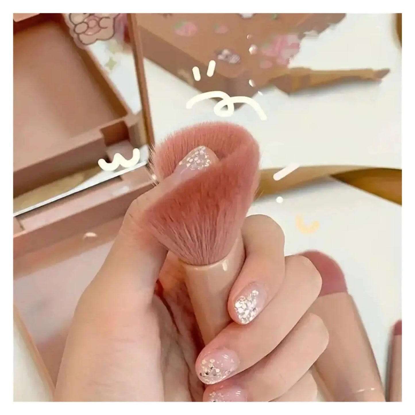 5-Piece Mini Travel Makeup Brush Set with Mirror Case