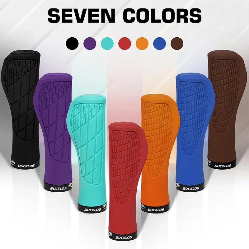 Bucklos MTB Ergonomic Handlebar Grips – Lock-On Soft Rubber, 22.2mm