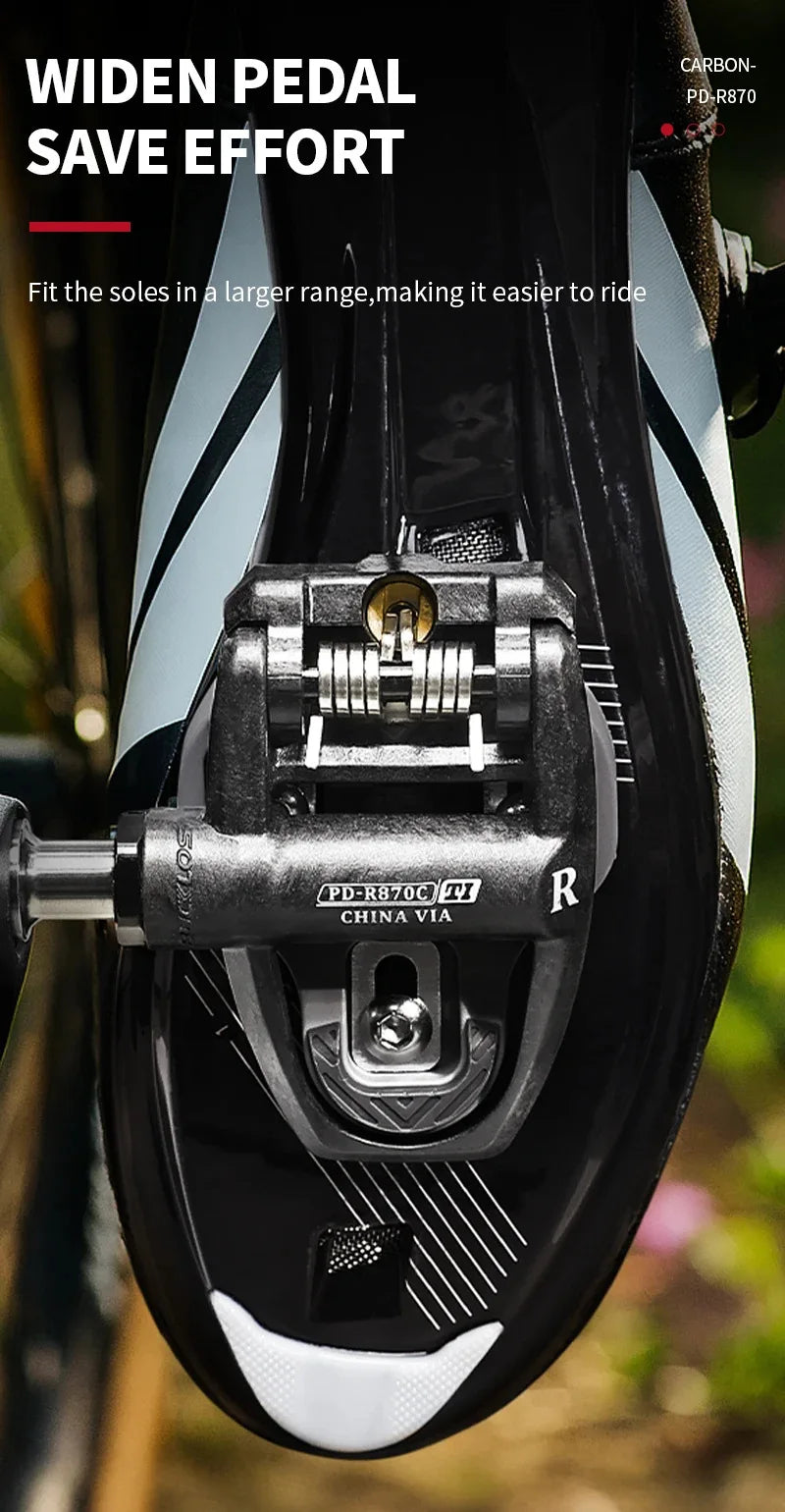 Bucklos Clipless Road Bike Pedals – Look KEO Compatible Carbon Nylon Titanium Spindle