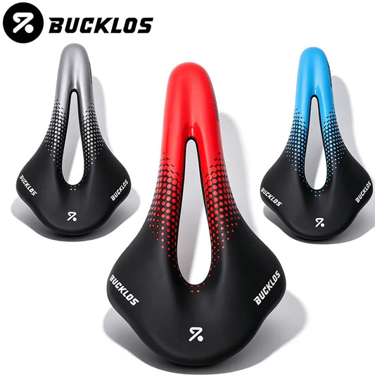 Bucklos Mountain & Road Bike Saddle – 24.5×14.5mm Hollow Comfort Cycling Cushion
