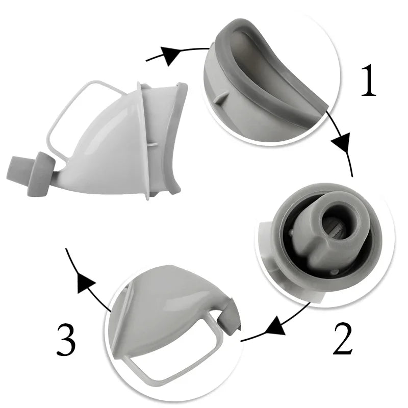 Gray plastic components with labeled parts on a white background