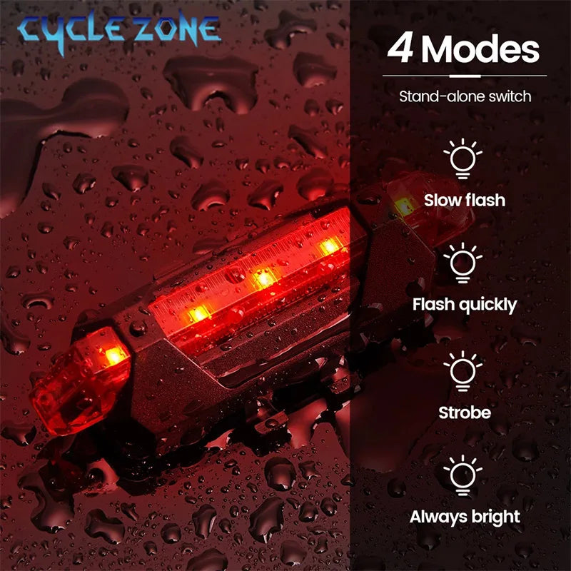 USB Rechargeable Bike Headlight & Taillight Set