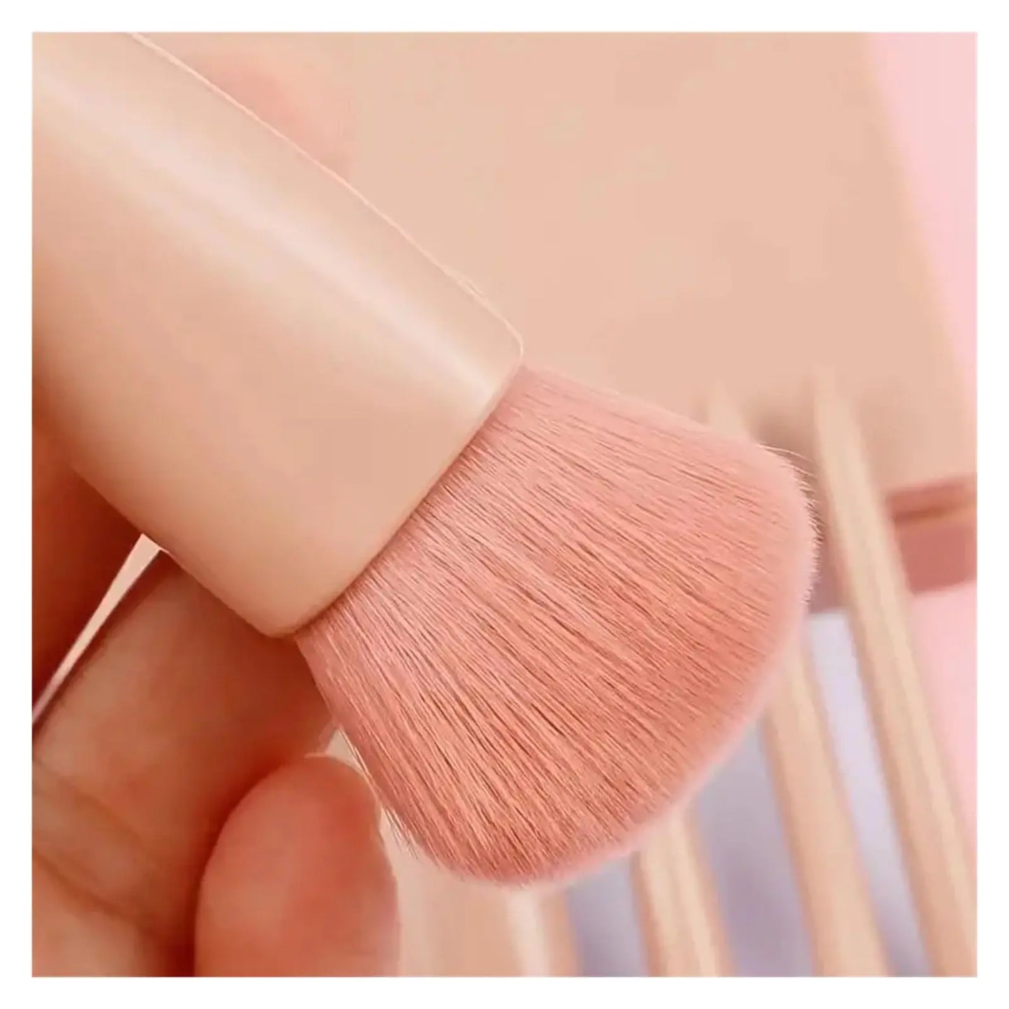 5-Piece Mini Travel Makeup Brush Set with Mirror Case