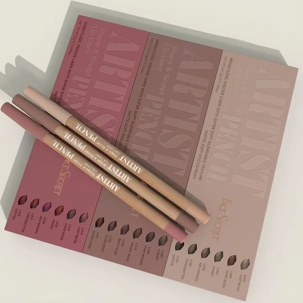 6-Piece Velvet Matte Lip Liner Pencil Set – Long-Lasting Waterproof for All Skin Tones