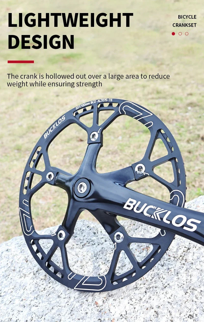 Bucklos 130BCD Folding Bicycle Crankset 170mm – 45T/47T/53T/56T/58T for BMX & Road Bike