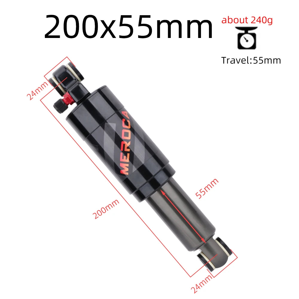 MEROCA MTB Rear Air Shock Absorber — 125mm to 200mm Adjustable