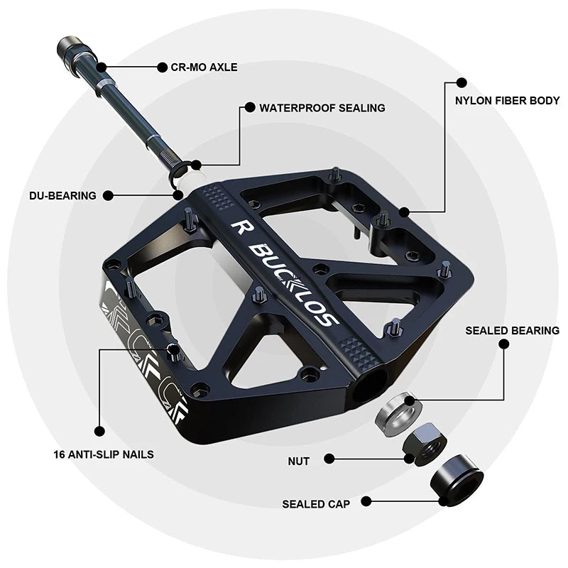 BUCKLOS Ultralight Anti-Slip MTB Bike Pedals