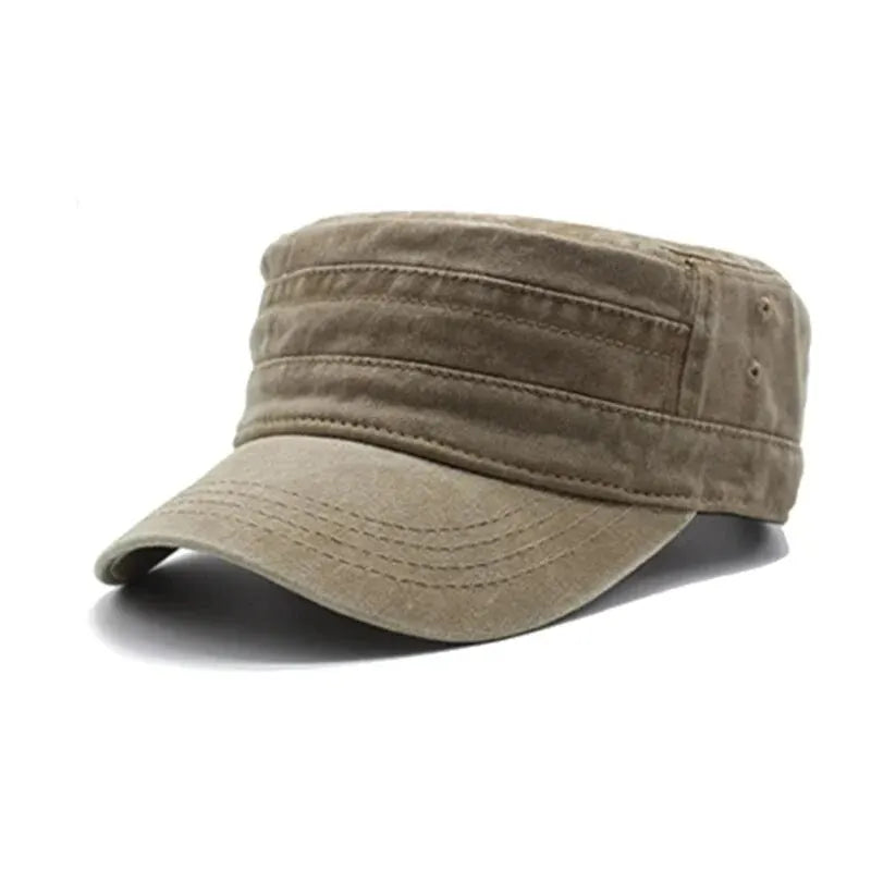 Brown flat cap on a white background