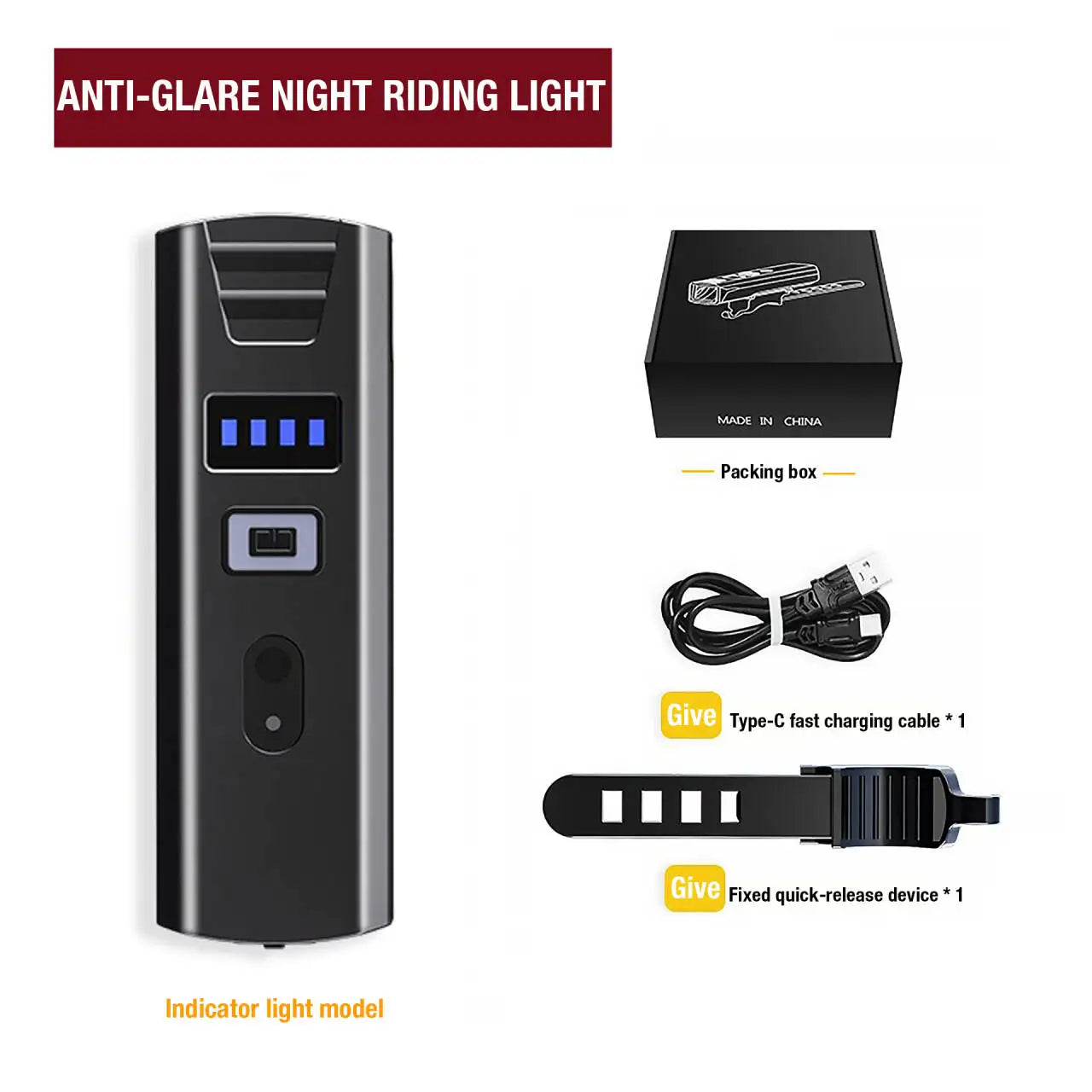 USB-C Rechargeable Bike Light with Digital Display
