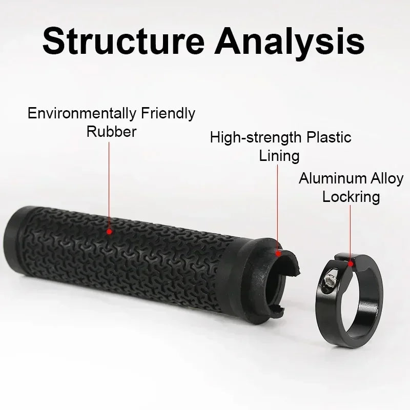 BUCKLOS Lock-On MTB Handlebar Grips — Anti-Slip Rubber