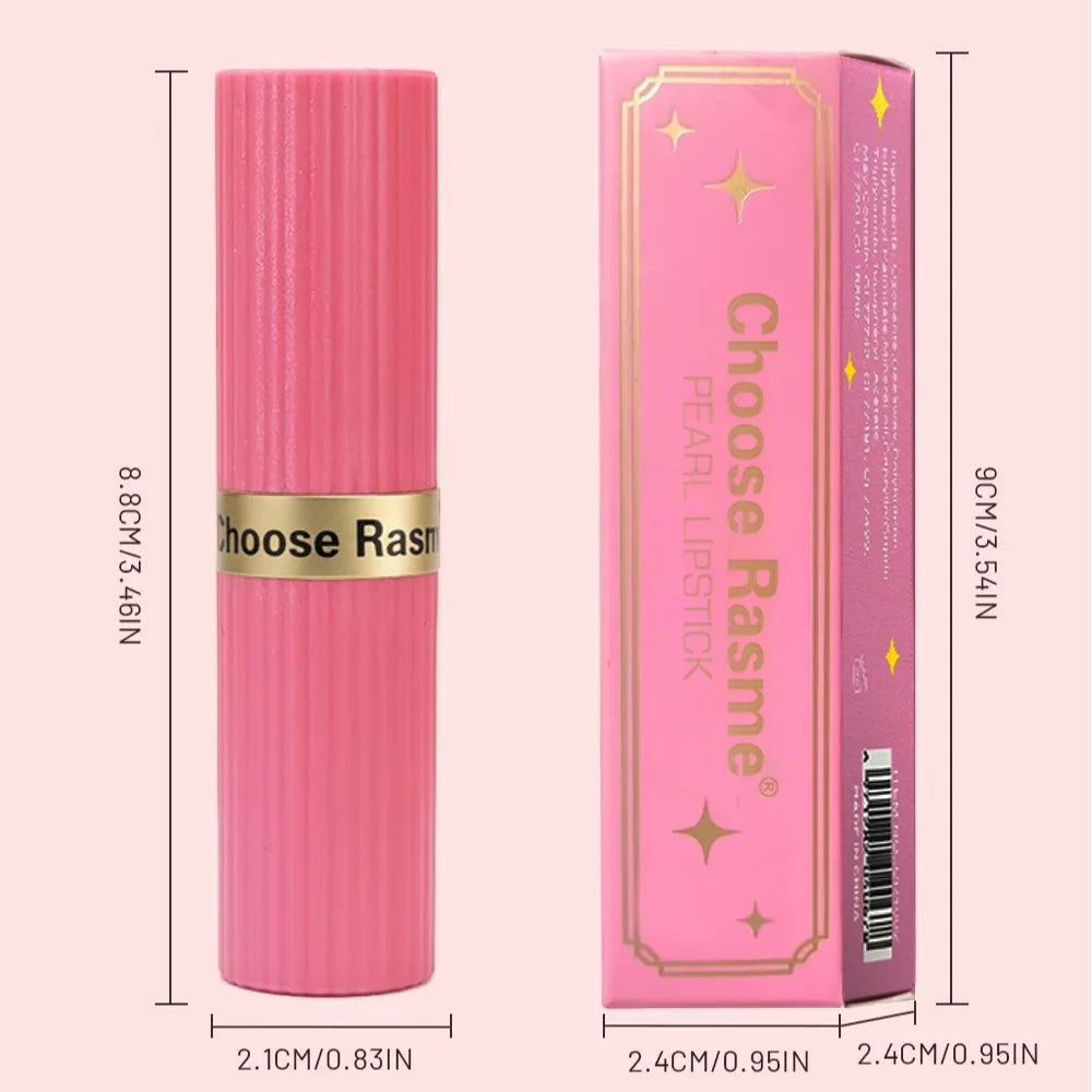 Pearlescent Pink Glitter Velvet Lipstick – Metallic Waterproof Shimmer Diamond Finish