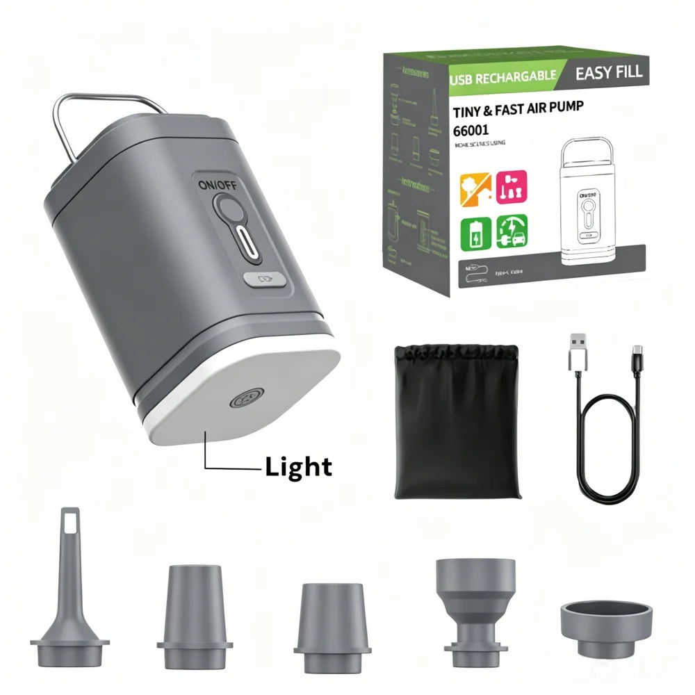 Mini Portable Wireless Air Pump — 1200mAh USB Rechargeable Inflator