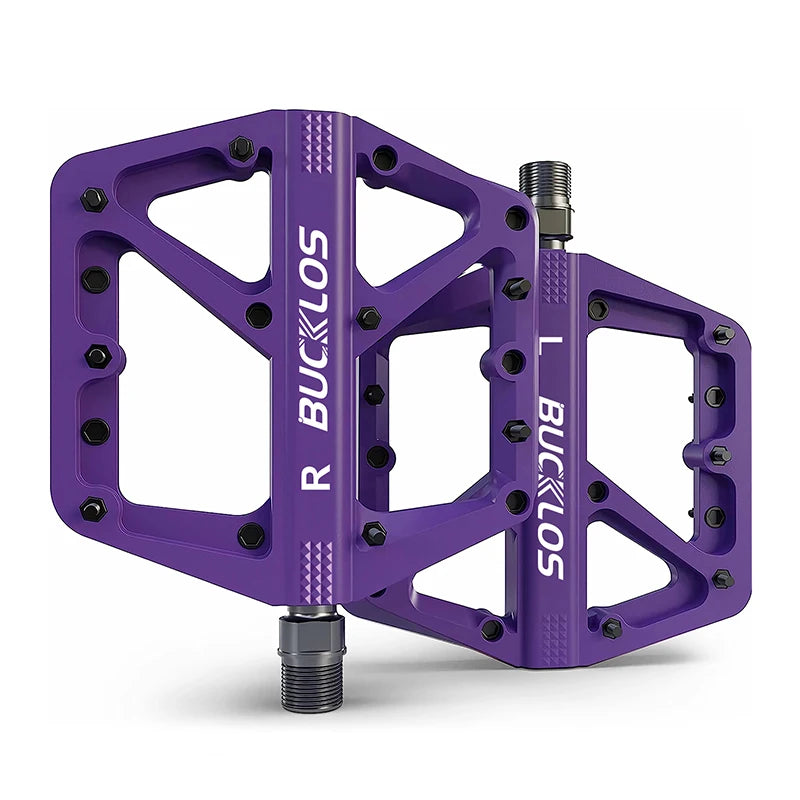 Bucklos MTB Flat Pedals – Sealed Bearing Lightweight Nylon 9/16" Road & Mountain Bike