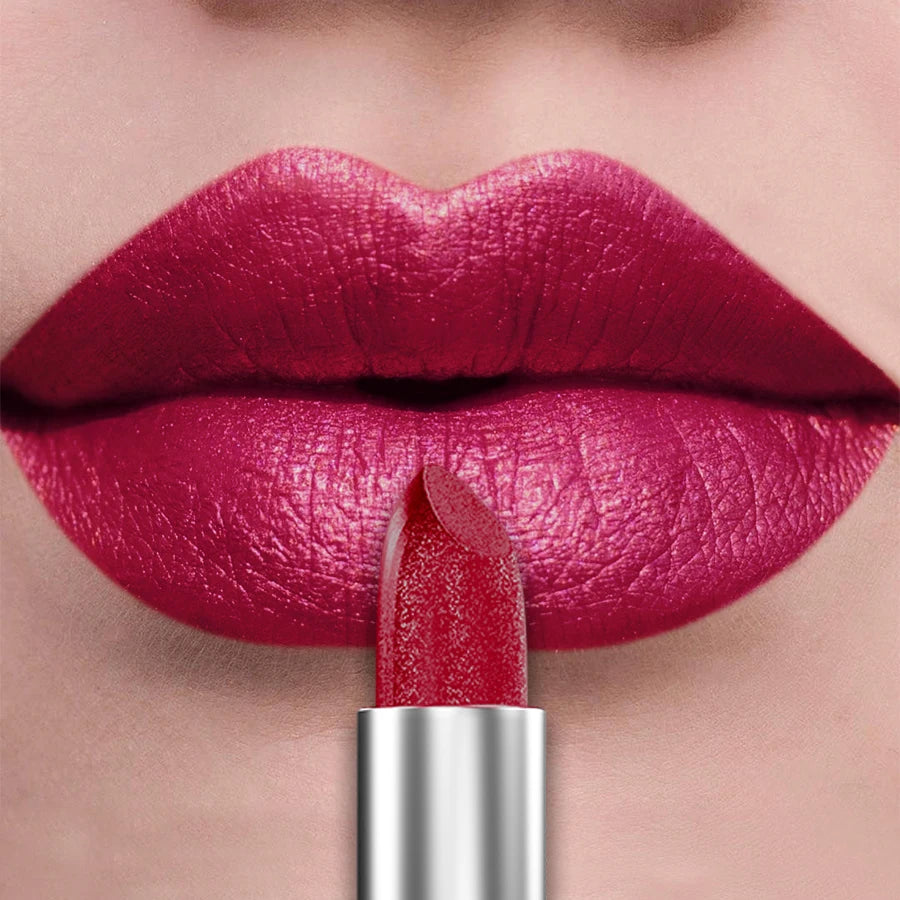 21-Colour Bold Glitter Metallic Lipstick – Long-Lasting Pearlescent Matte Lip Tint