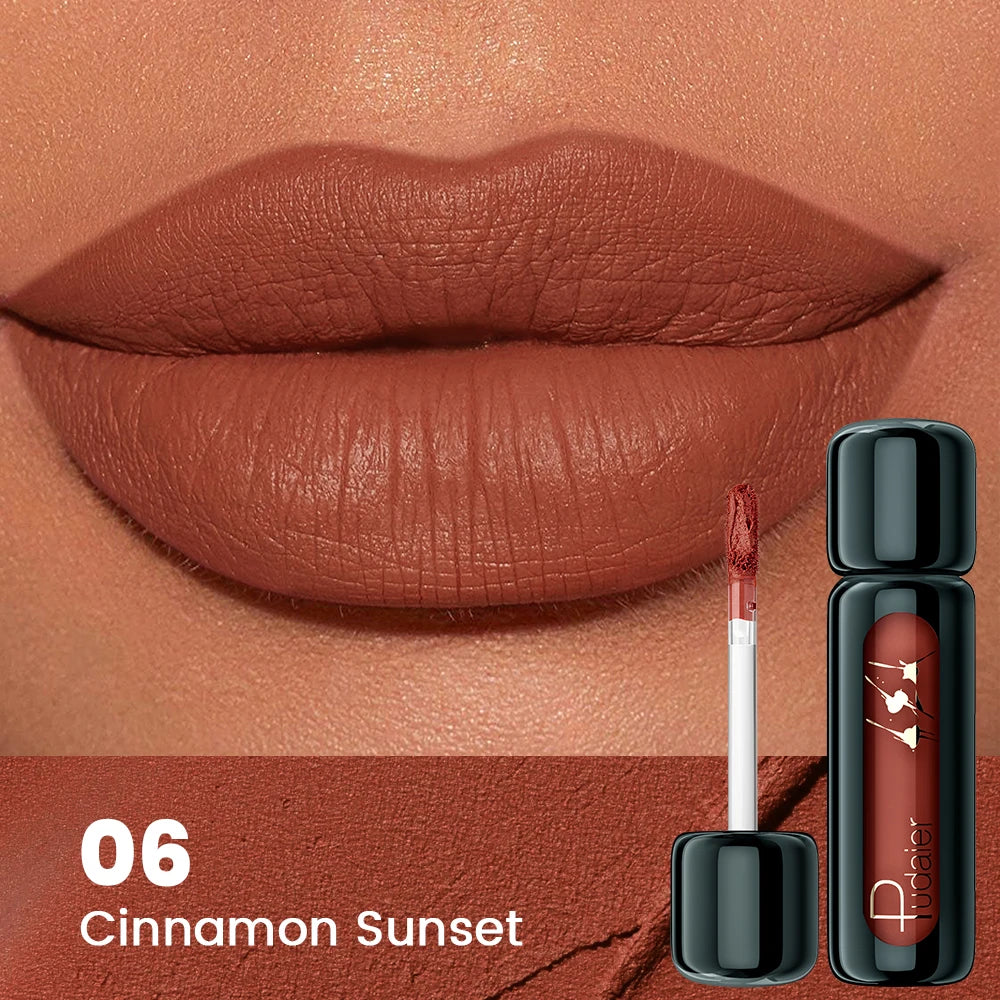 Matte Velvet Lip Gloss – Highly Saturated Long-Lasting Liquid Lip Mud, All Skin Tones