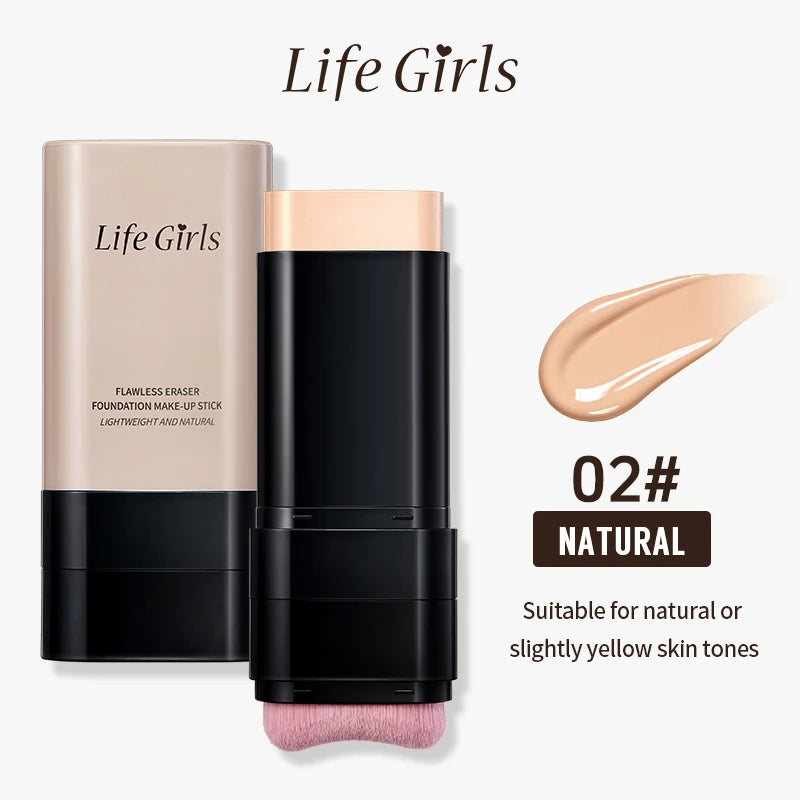 Hydrating Rotary Foundation Stick with Built-In Brush