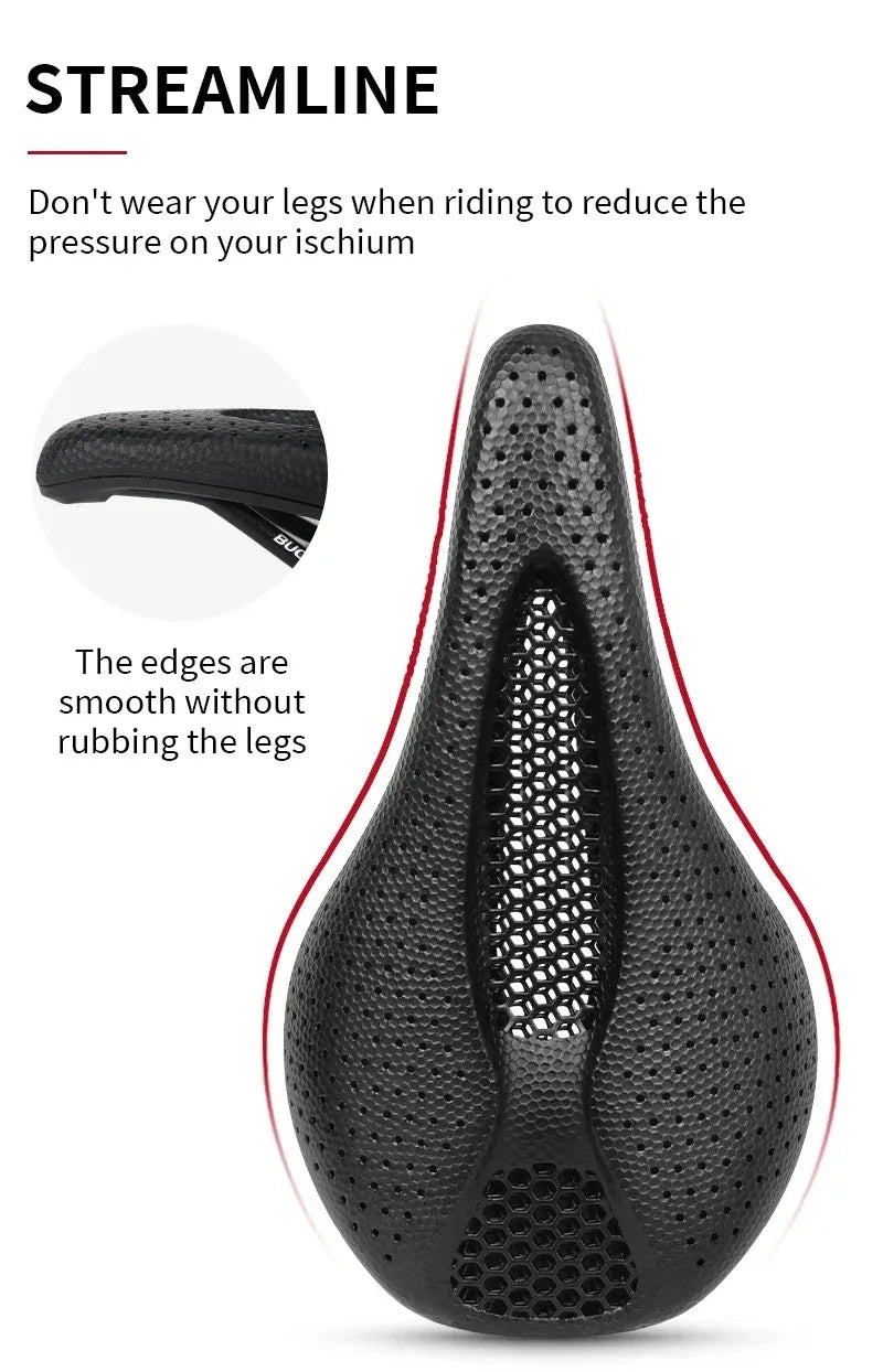 Bucklos Carbon 3D Printed Bicycle Saddle – 143mm/155mm Road & Mountain Bike