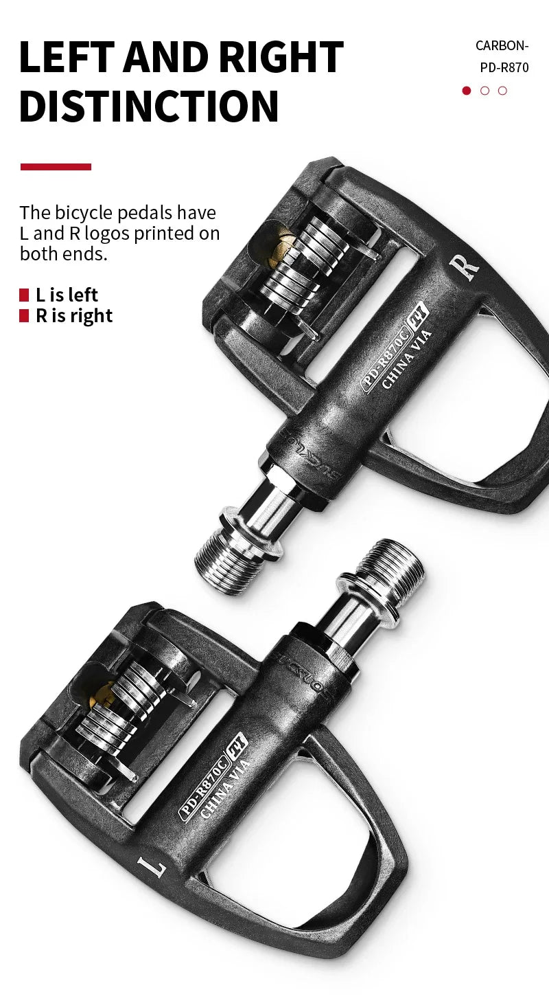 Bucklos Clipless Road Bike Pedals – Look KEO Compatible Carbon Nylon Titanium Spindle
