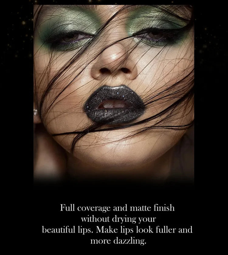 7-Colour Glitter Metallic Lipstick – Waterproof Long-Lasting Diamond Pearlescent Lip Colour