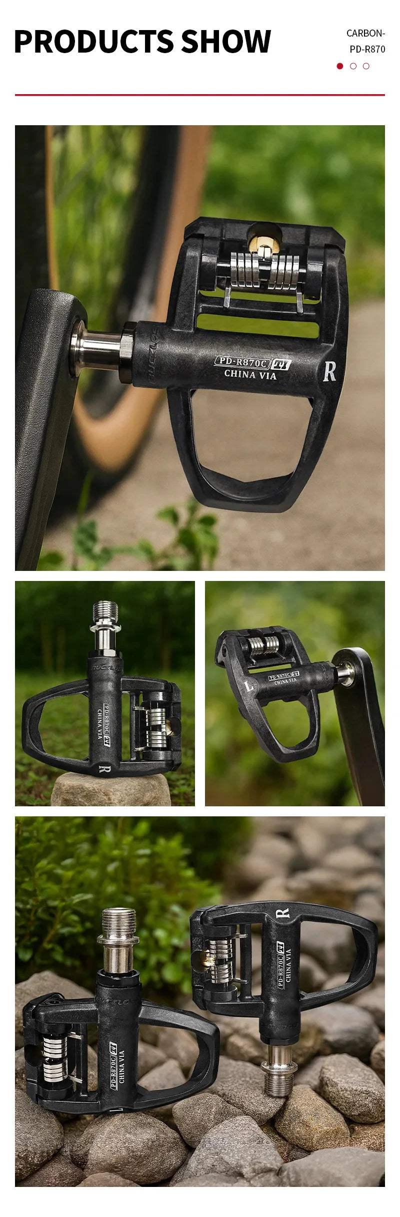 Bucklos Clipless Road Bike Pedals – Look KEO Compatible Carbon Nylon Titanium Spindle