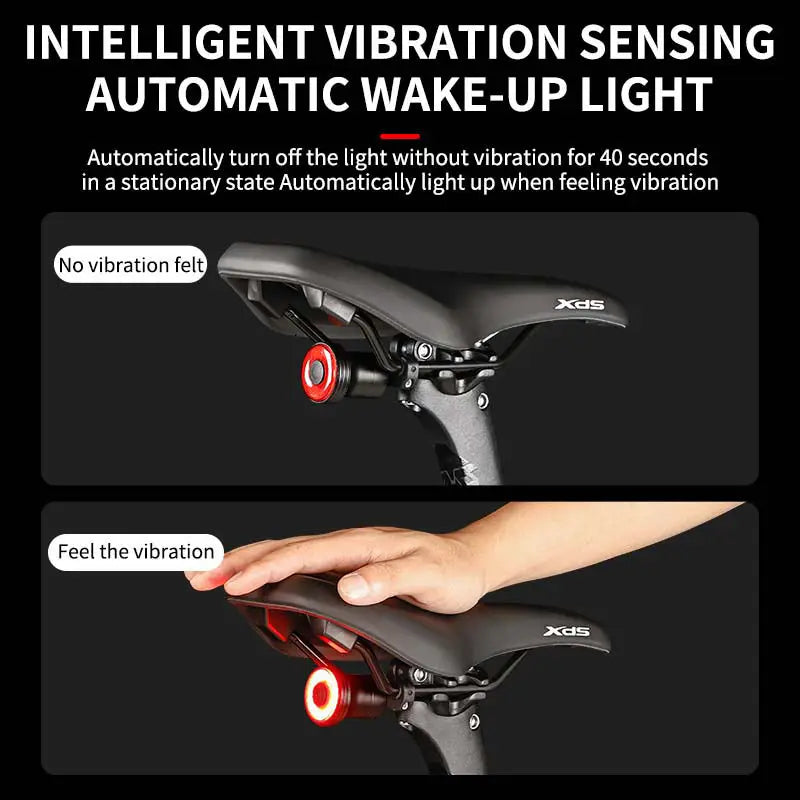 Smart Auto Brake Sensing Bike Tail Light — USB Rechargeable Waterproof LED