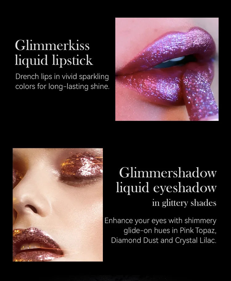 7-Colour Glitter Metallic Lipstick – Waterproof Long-Lasting Diamond Pearlescent Lip Colour