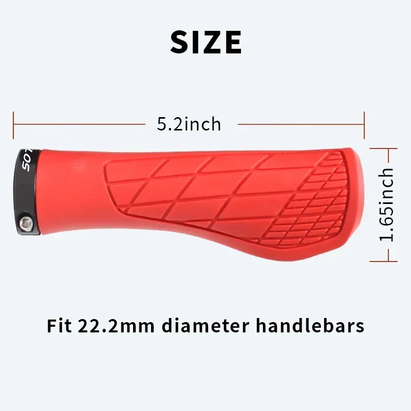 Bucklos MTB Ergonomic Handlebar Grips – Lock-On Soft Rubber, 22.2mm