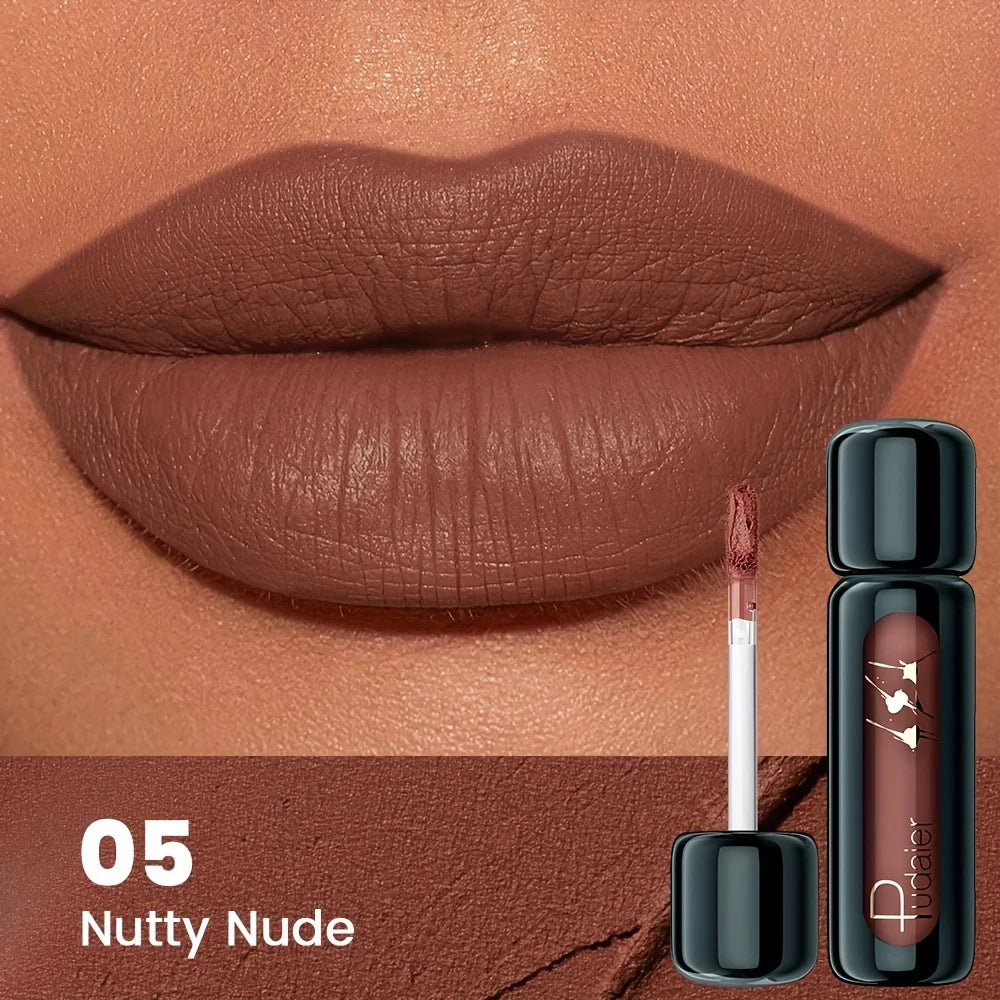 Matte Velvet Lip Gloss – Highly Saturated Long-Lasting Liquid Lip Mud, All Skin Tones