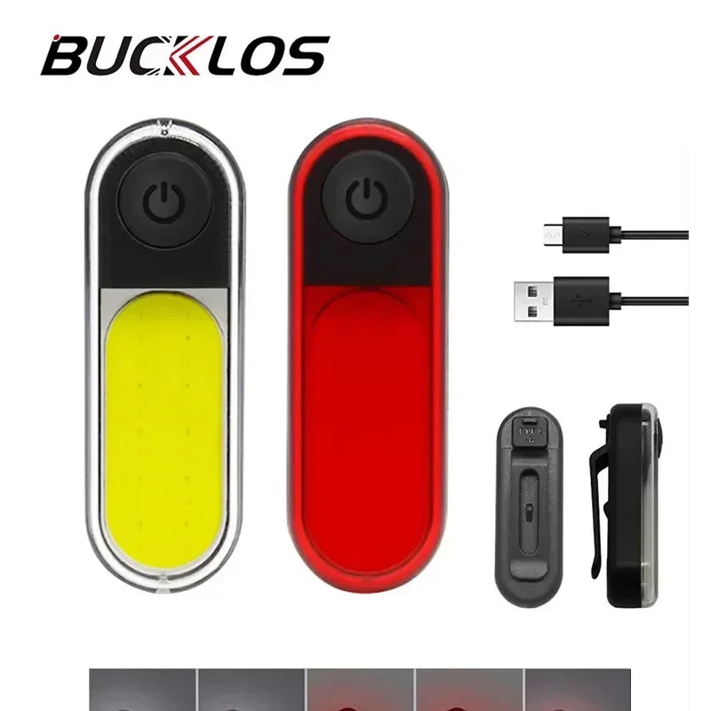 BUCKLOS 500lm USB Bike Light Set with Taillight
